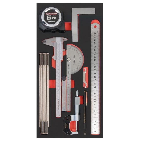 Matavimo įrankio komplektas KRAFTWERK PRO LINE EVA 20 × 40 cm, 9 vnt