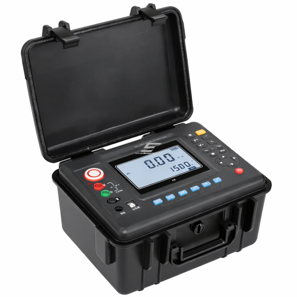 Izoliacijos varžos matuoklis (megometras) Elektrotechnikos sprendimai | 0,01 MΩ–10 TΩ | 100–5000 V | LCD ekranas | AC/DC įtampos, srovės ir talpos matavimas